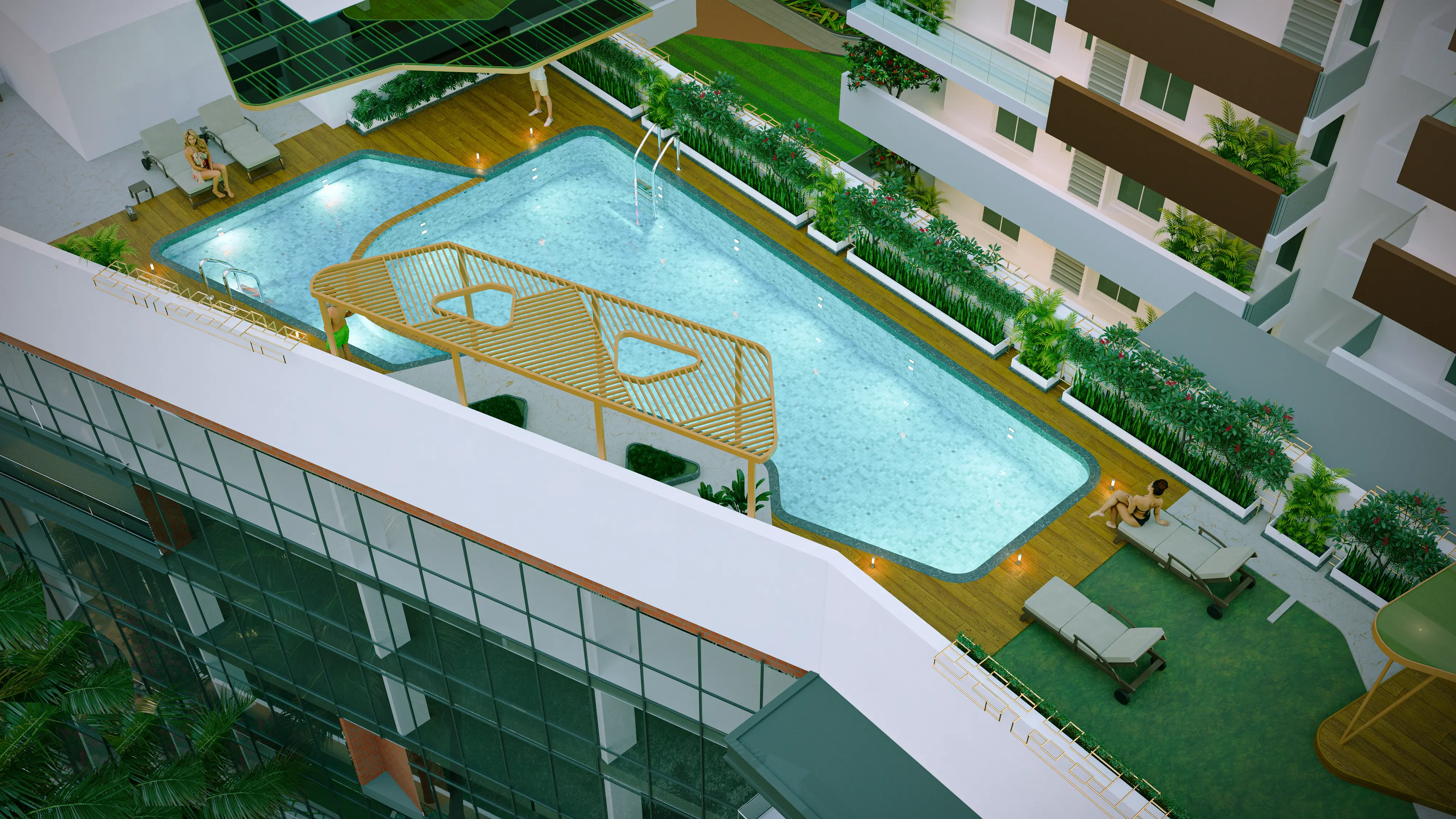 Terrace swimming pool